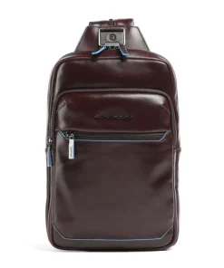 Piquadro Blue Square Sling bag fine grain cow leather brown Hot