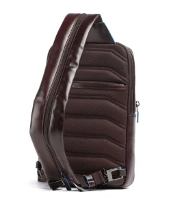 Piquadro Blue Square Sling bag fine grain cow leather brown Hot