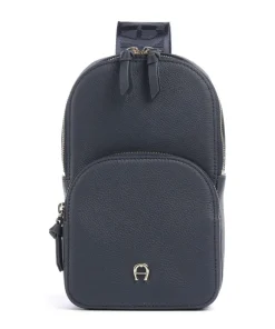 AIGNER Zita Sling bag grained cow leather dark blue Best
